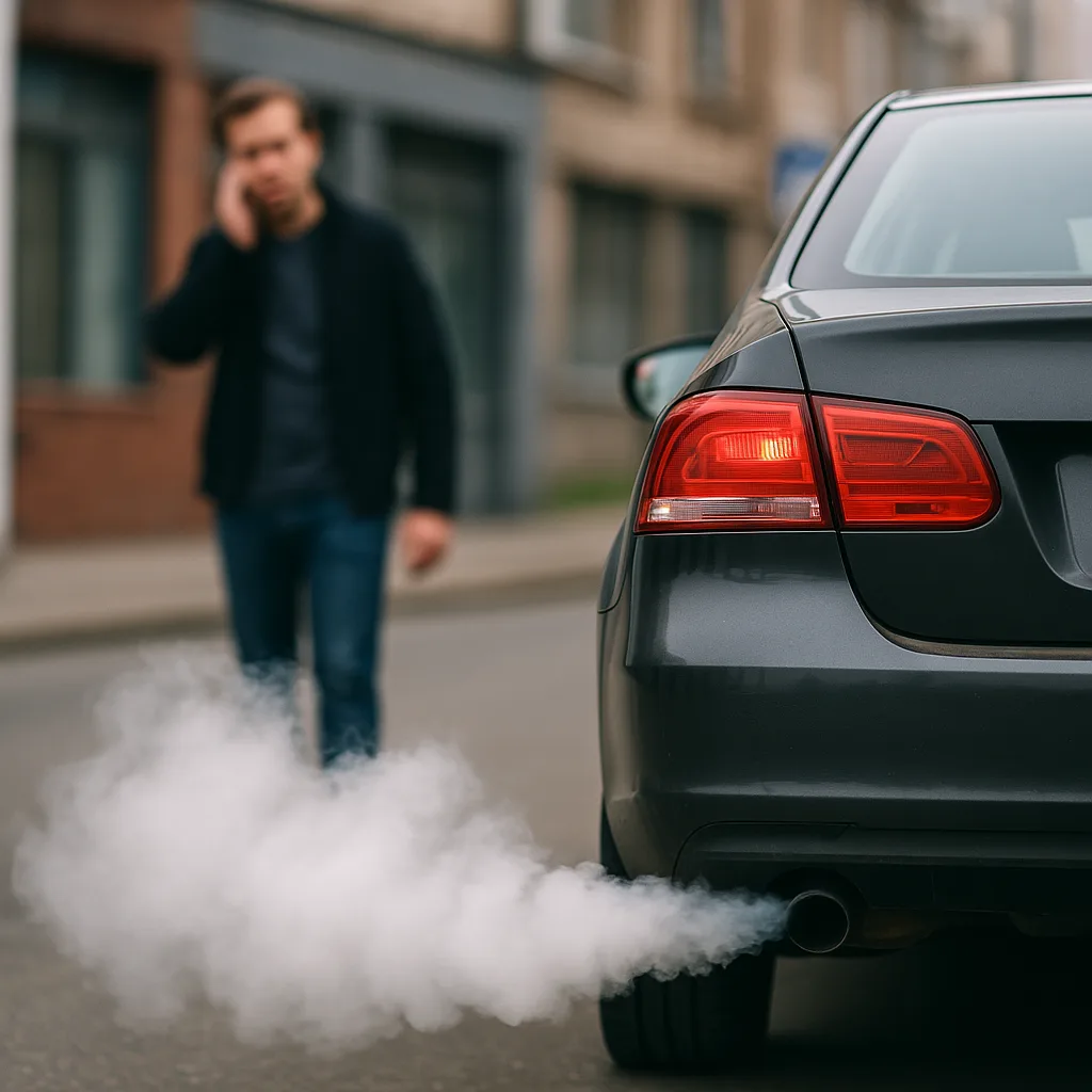 Smoke from car exhaust